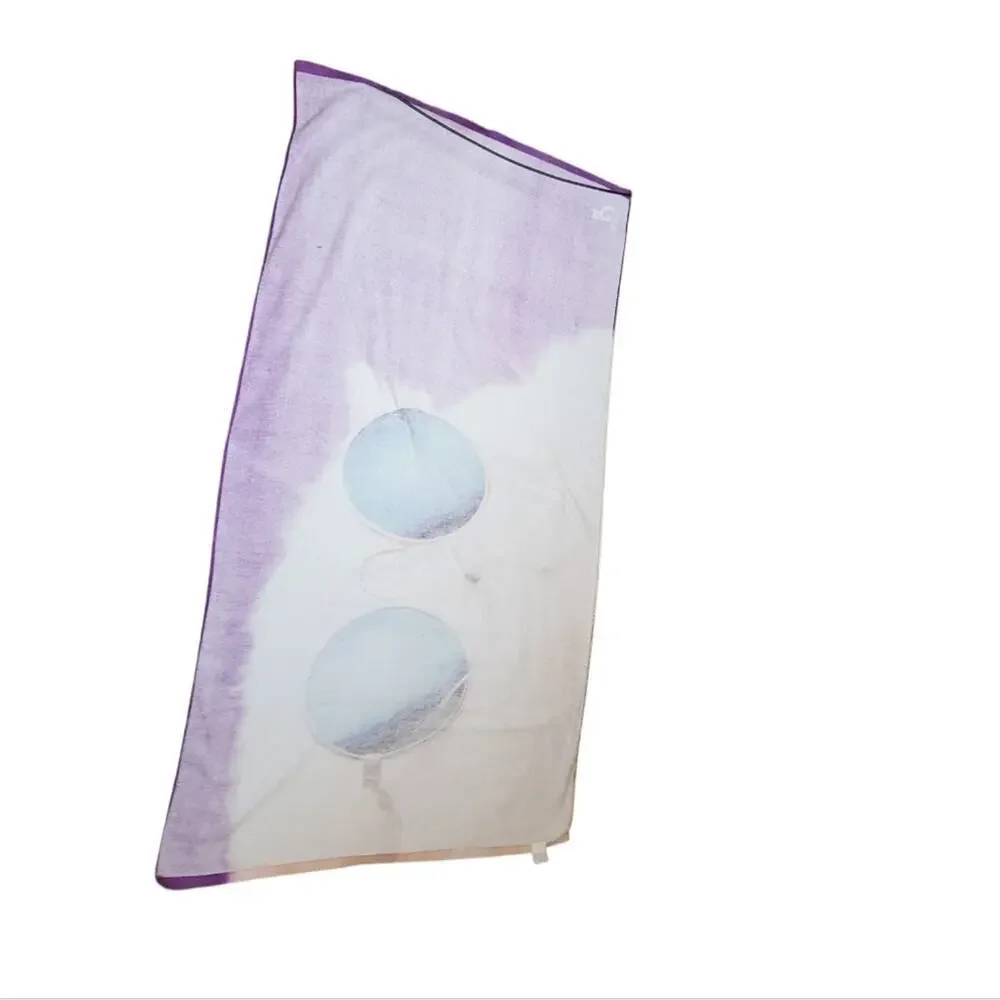 Cool Cat Beach Towel Purple Vibes & Feline Flair